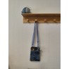Pochette téléphone velours imprimé fond bleu