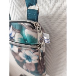 Pochette téléphone velours imprimé feuilles