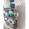 Pochette téléphone velours imprimé feuilles