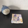 Lot de 5 lingettes toutes douces imprimé fleuri mauve et éponge bambou blanche