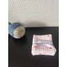 Lot de 5 lingettes toutes douces imprimé coeurs rouges et éponge bambou blanche