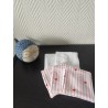 Lot de 5 lingettes toutes douces imprimé coeurs rouges et éponge bambou blanche