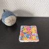 Lot de 5 lingettes toutes douces imprimé fleuri printanier et éponge bambou blanche