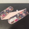Bandeau de soin réglable imprimé fleuri rose olga et éponge bambou rose toute douce