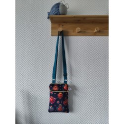 Pochette téléphone velours coeurs ex-voto
