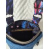 Pochette téléphone velours chevron tout doux bleu nuit