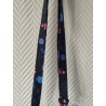 Pochette téléphone velours chevron tout doux bleu nuit
