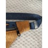 Sac banane léopard fond bleu et veloursmoutarde