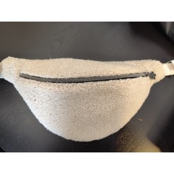 Sac banane moumoute écru et imprimé fleuri pastel