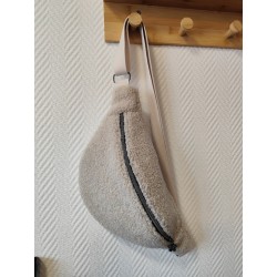Sac banane moumoute écru et imprimé