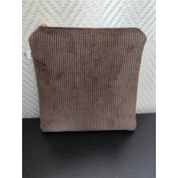 Pochette en velours imprimé chien à bulles- 20x20 cm