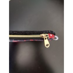 Pochette en velours imprimé femme tatouée - 20x20 cm