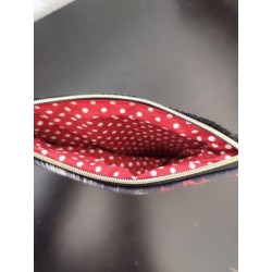 Pochette en velours imprimé femme tatouée - 20x20 cm