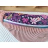 Sac banane velours rose et imprimé fleuri fond prune