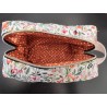 Trousse de toilette en matelassé fleuri printanier avec poignée