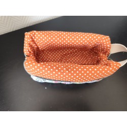 Trousse de toilette en matelassé fleuri printanier avec poignée