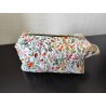 Trousse de toilette en matelassé fleuri printanier avec poignée