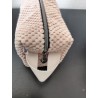 Trousse de toilette en velours à relief rose pâle avec poignée