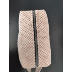 Trousse de toilette en velours à relief rose pâle avec poignée