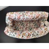 Trousse de toilette en velours à relief rose pâle avec poignée