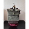 Sac à dos velours kaki artisanal