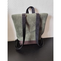 Sac à dos velours kaki artisanal