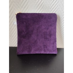 Pochette en velours imprimé crâne fleuri - 20x20 cm