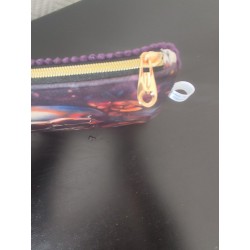 Pochette en velours imprimé crâne fleuri - 20x20 cm