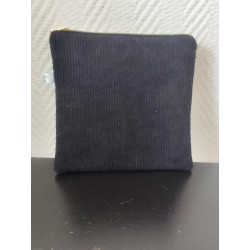 Pochette en velours imprimé papillon et rose multicolore - 20x20 cm