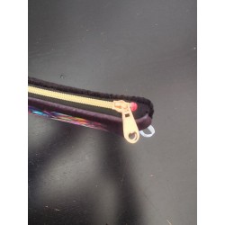Pochette en velours imprimé papillon et rose multicolore - 20x20 cm
