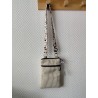 Pochette téléphone velours écru et imprimé léopard fond écru