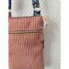 Pochette téléphone velours rose et imprimé jungle fond bleu