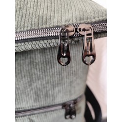 Sac à dos velours kaki artisanal