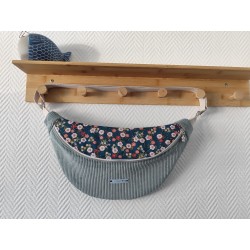 Sac banane xl velours bleu...