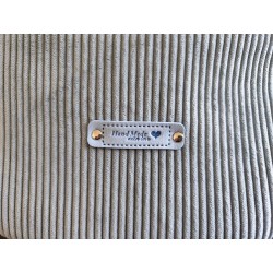 Sac banane xl velours bleu clair et imprimé fleuri japonisant fond bleu