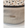 Sac banane xl velours écru et imprimé léopard fond écru