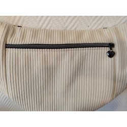 Sac banane xl velours écru et imprimé léopard fond écru