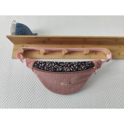 Sac banane velours rose et...