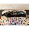Trousse de toilette en matelassé fleuri printanier avec poignée écrue