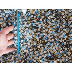 Sac à dos velours bleu marine imprimé bouddha
