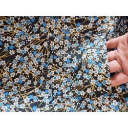 Sac à dos velours bleu marine imprimé bouddha