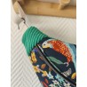Sac banane xl imprimé tropical et velours vert prairie