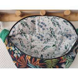 Sac banane xl imprimé tropical et velours vert prairie