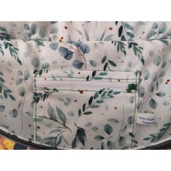 Sac banane xl imprimé tropical et velours vert prairie