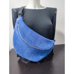 Sac banane xl velours bleu...