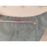 Sac banane xl velours bleu clair et imprimé fleuri bleu fond blanc