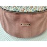 Sac banane xl velours rose et imprimé fleuri ocre