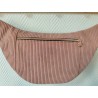 Sac banane xl velours rose et imprimé fleuri ocre