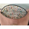 Sac banane xl velours rose et imprimé fleuri ocre