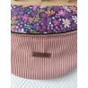 Sac banane xl velours rose et imprimé fleuri mauve